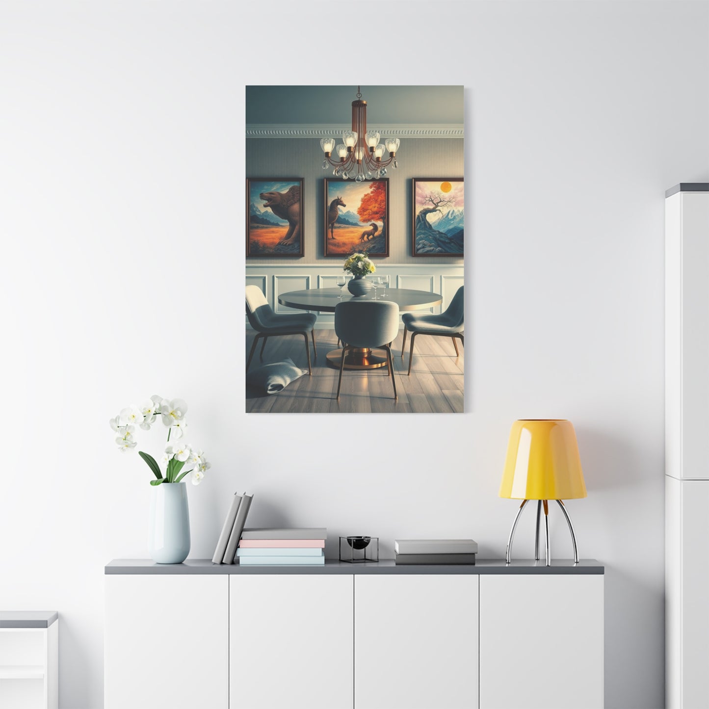 Sophisticated Dining Tableau Wall Art & Canvas Print