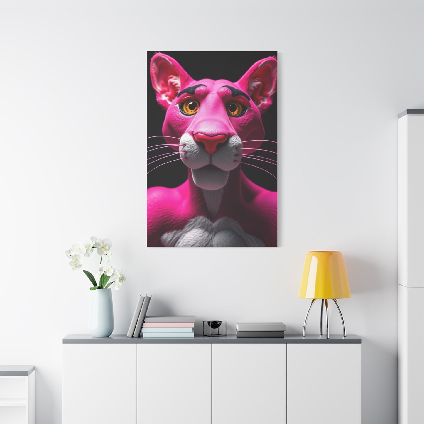 Blush Feline Masterpiece Wall Art & Canvas Print