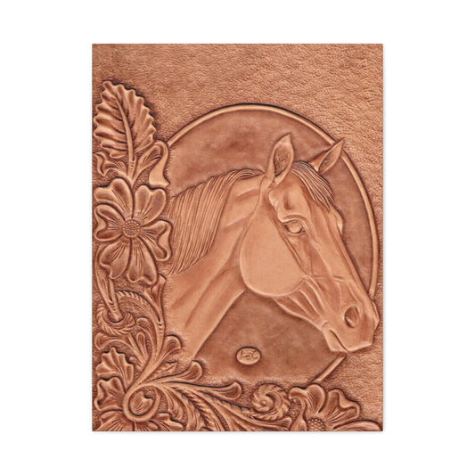 Horse Pattern On Leather Wall Art & Canvas Prints