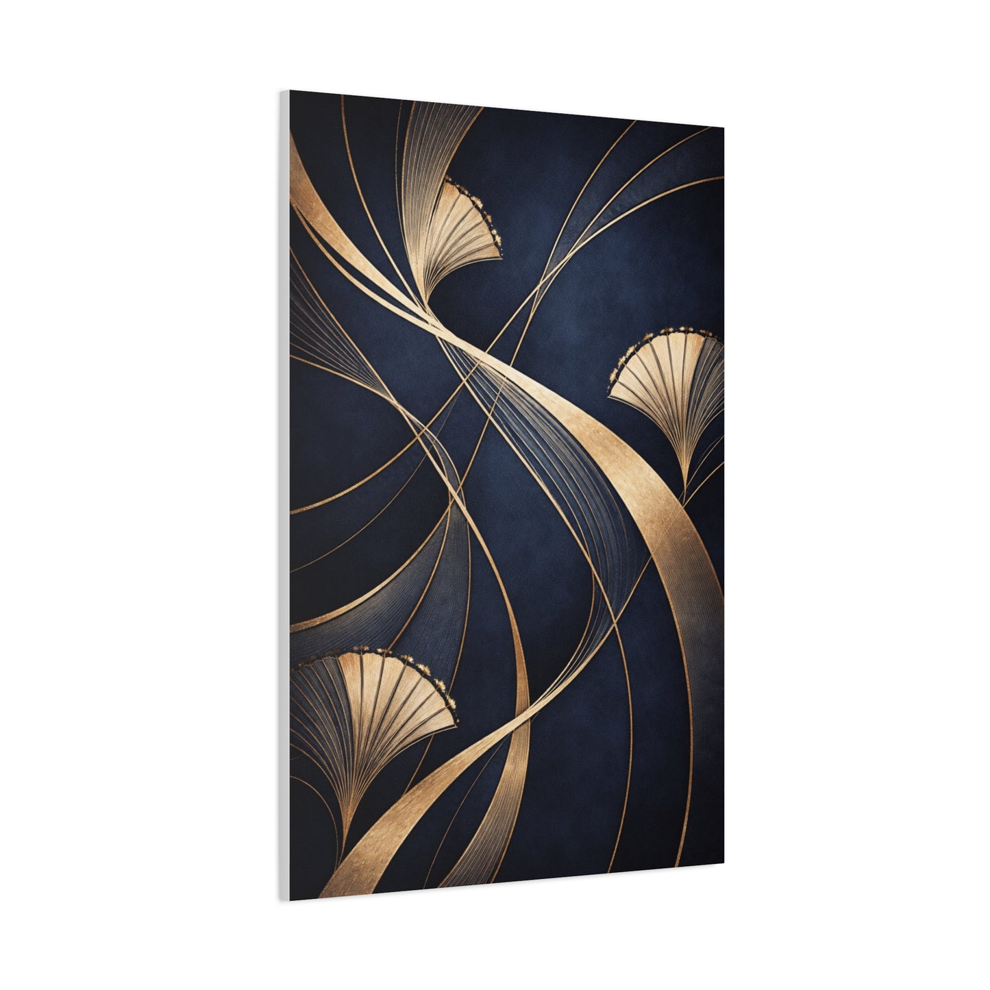 Art Deco Navy Gold Flow Wall Art & Canvas Print