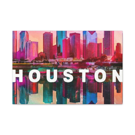 Houston Skyline Mirrored Wall Art & Canvas Prints
