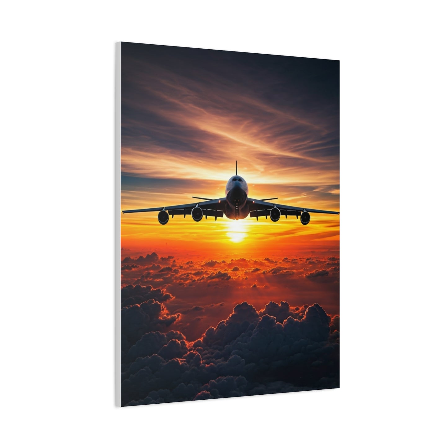 Sunset Flight Above the Clouds Wall Art & Canvas Prints