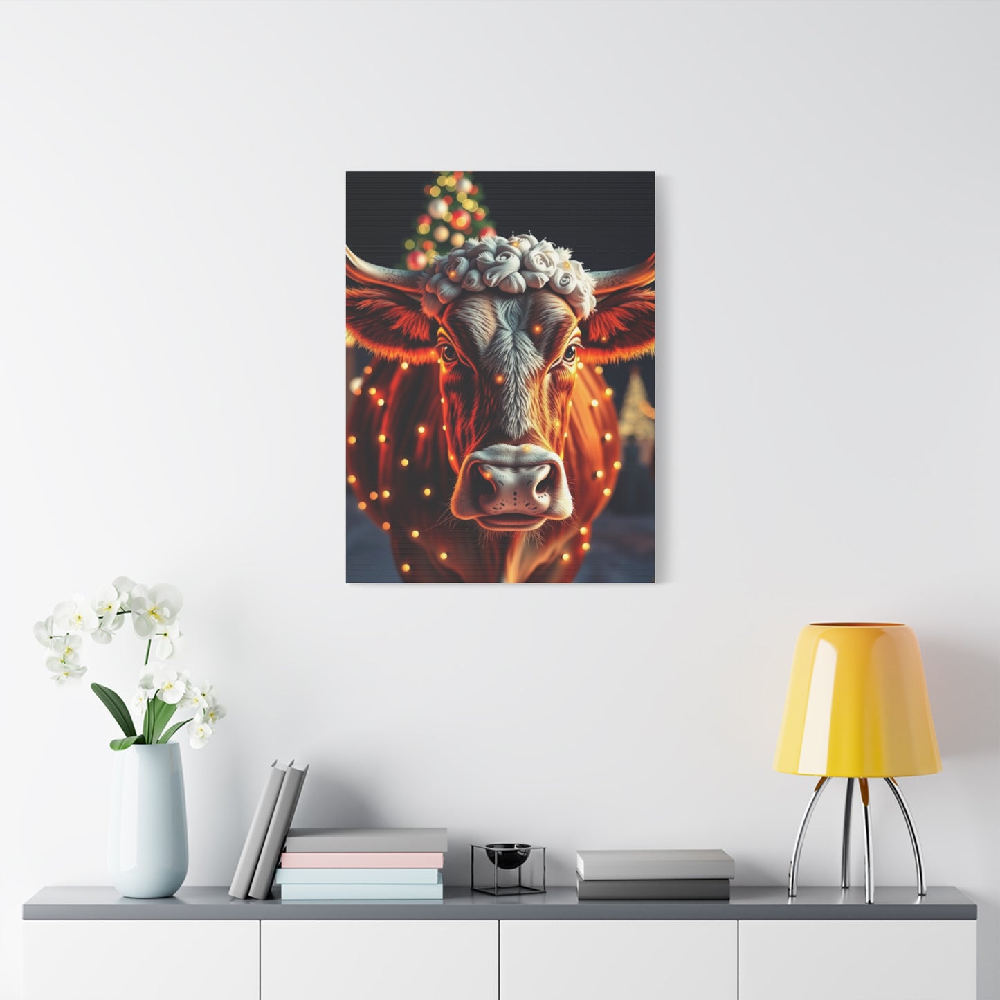 Supreme Christmas Cow Art Collection Wall Art & Canvas Print