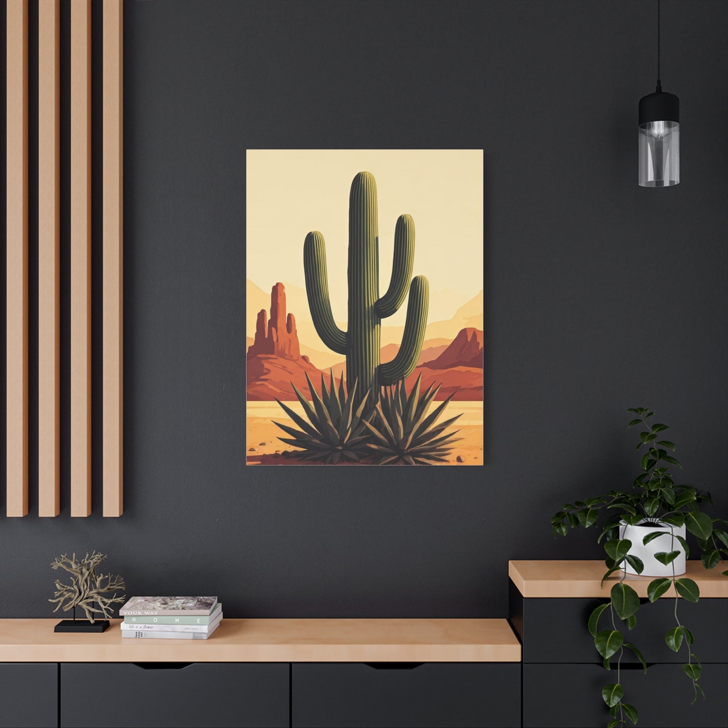 Red Mesa Desert Cactus Landscape Wall Art & Canvas Prints