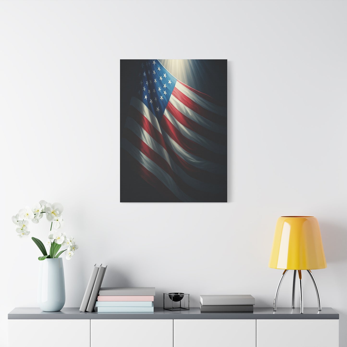 Spotlight American Flag Honor Wall Art & Canvas Prints
