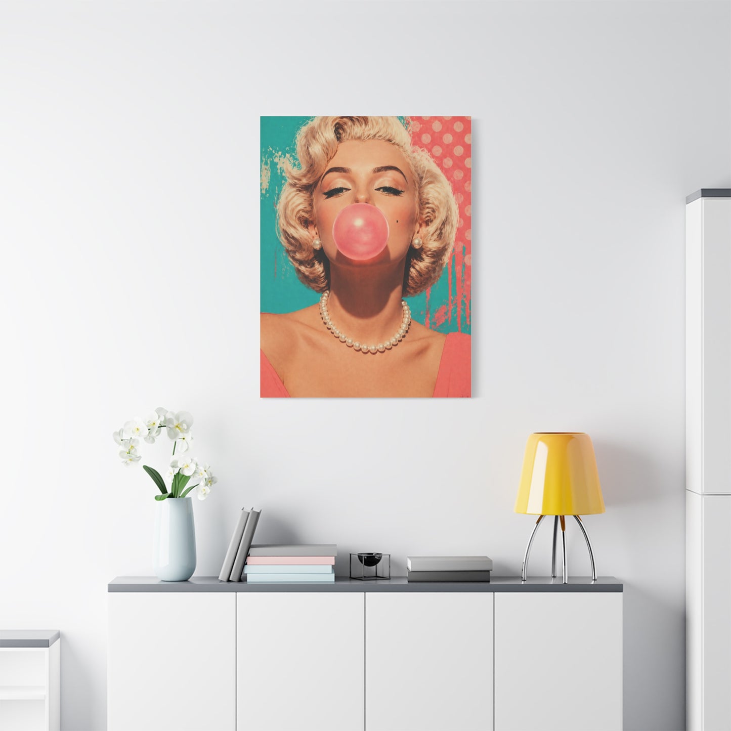 Retro Pop Glam Bubble Portrait Wall Art & Canvas Print