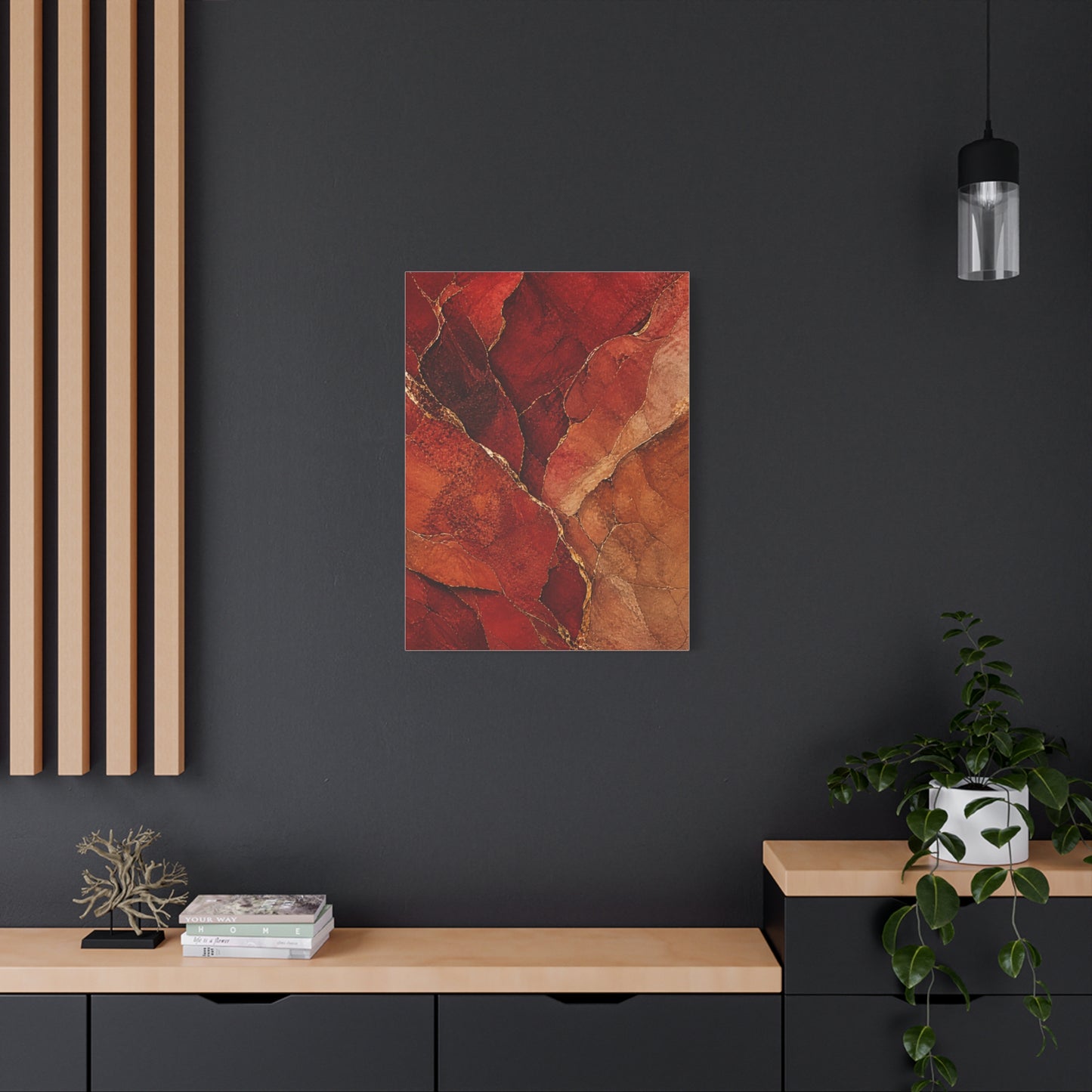 Red Geologic Mineral Abstraction Wall Art & Canvas Print