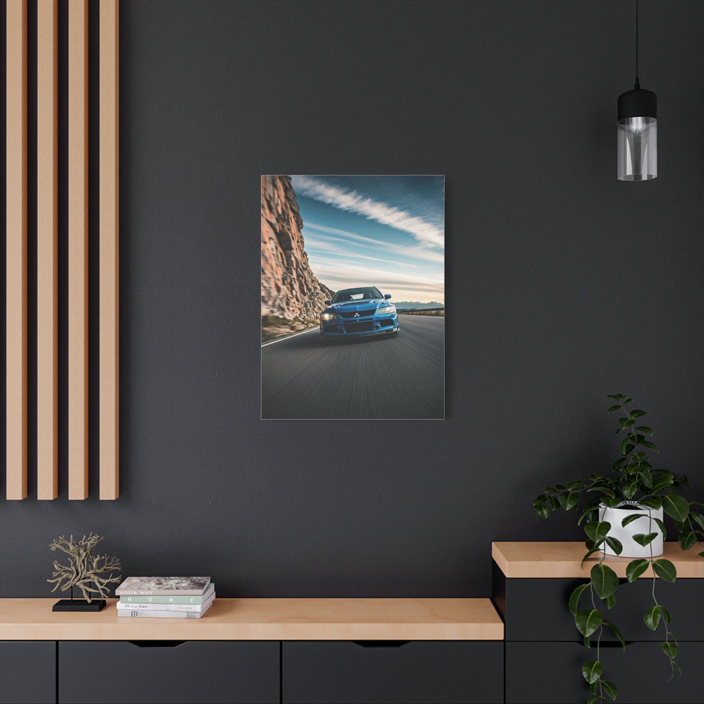 Mitsubishi Lancer Evolution IX High Altitude Mountain Road Wall Art & Canvas Prints