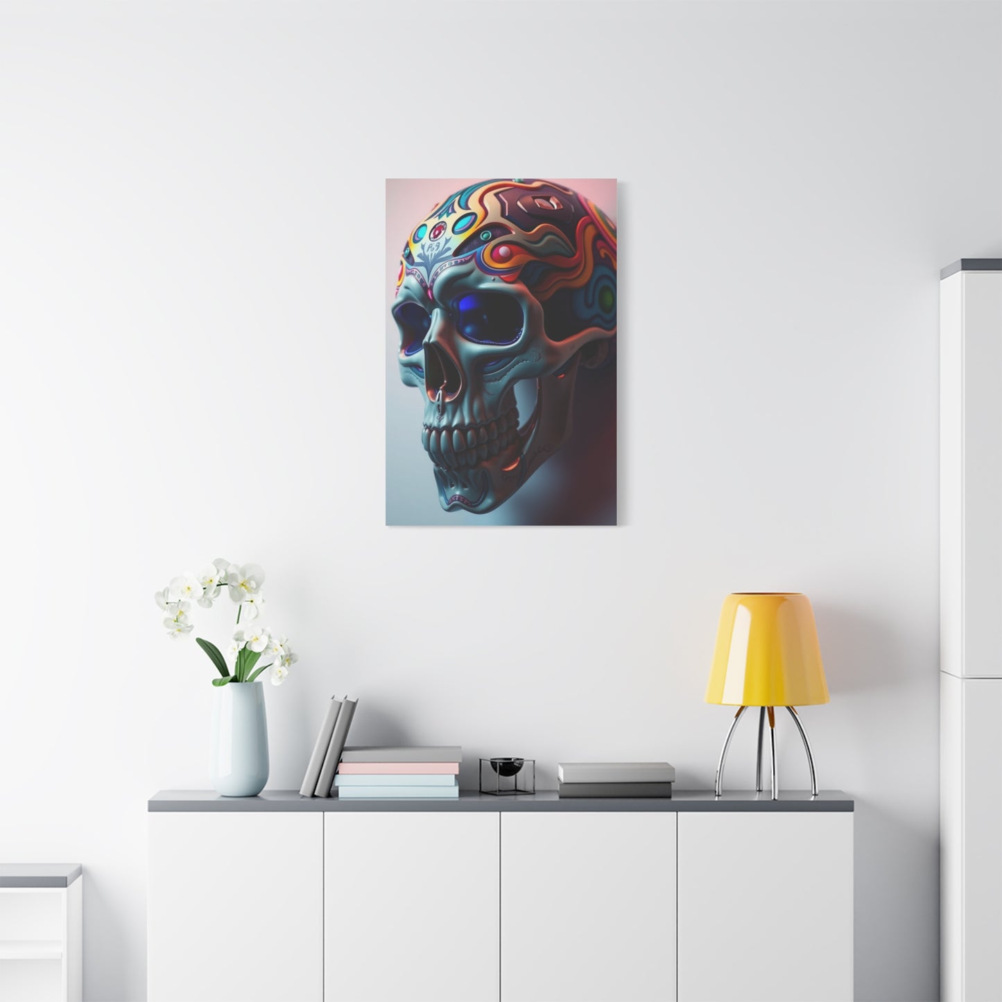 3D Trippy Skull Art By Ali Gulec Art Supreme Gallery Wall Art & Canvas Print