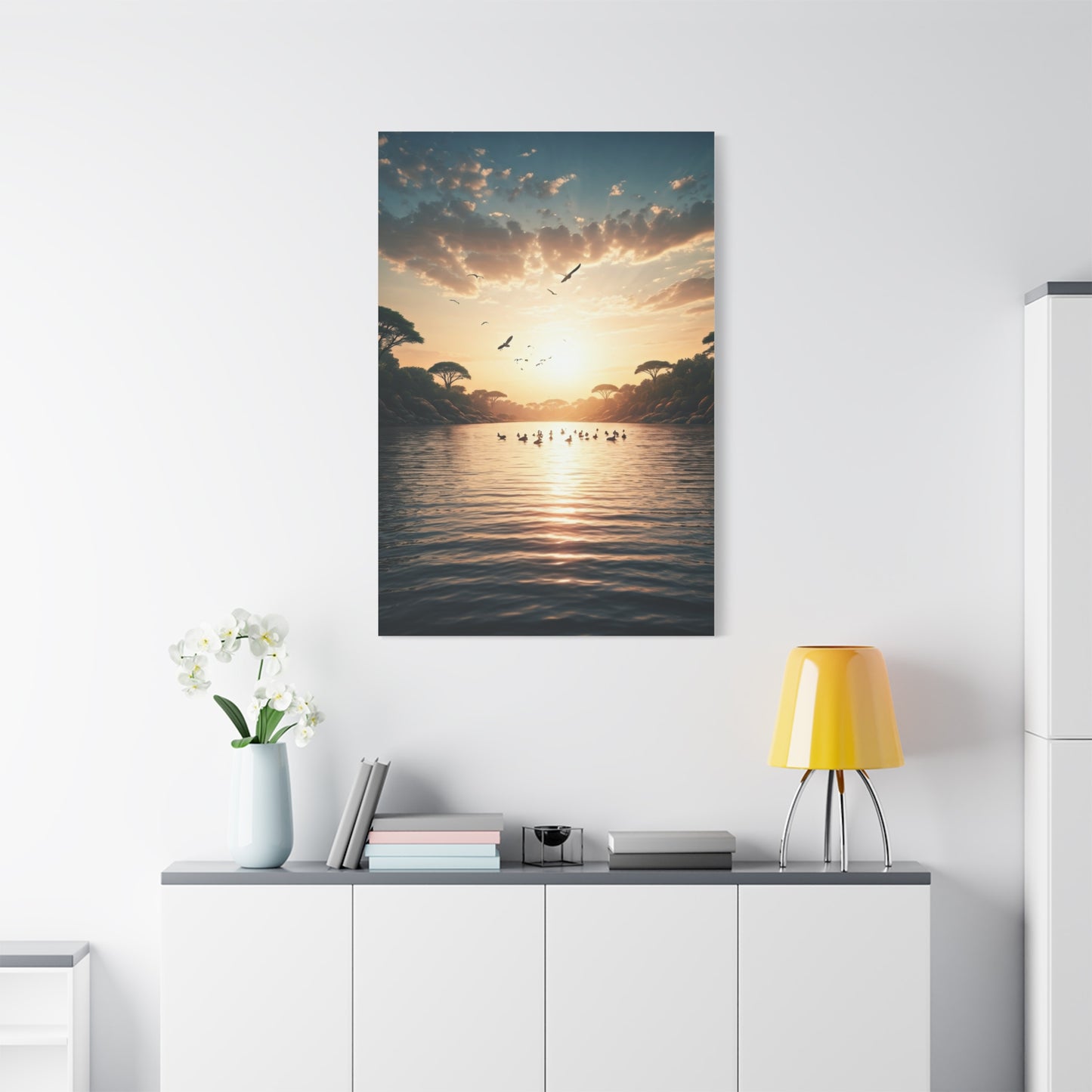 Sunrise Reflection Over Tranquil Waters Wall Art & Canvas Prints