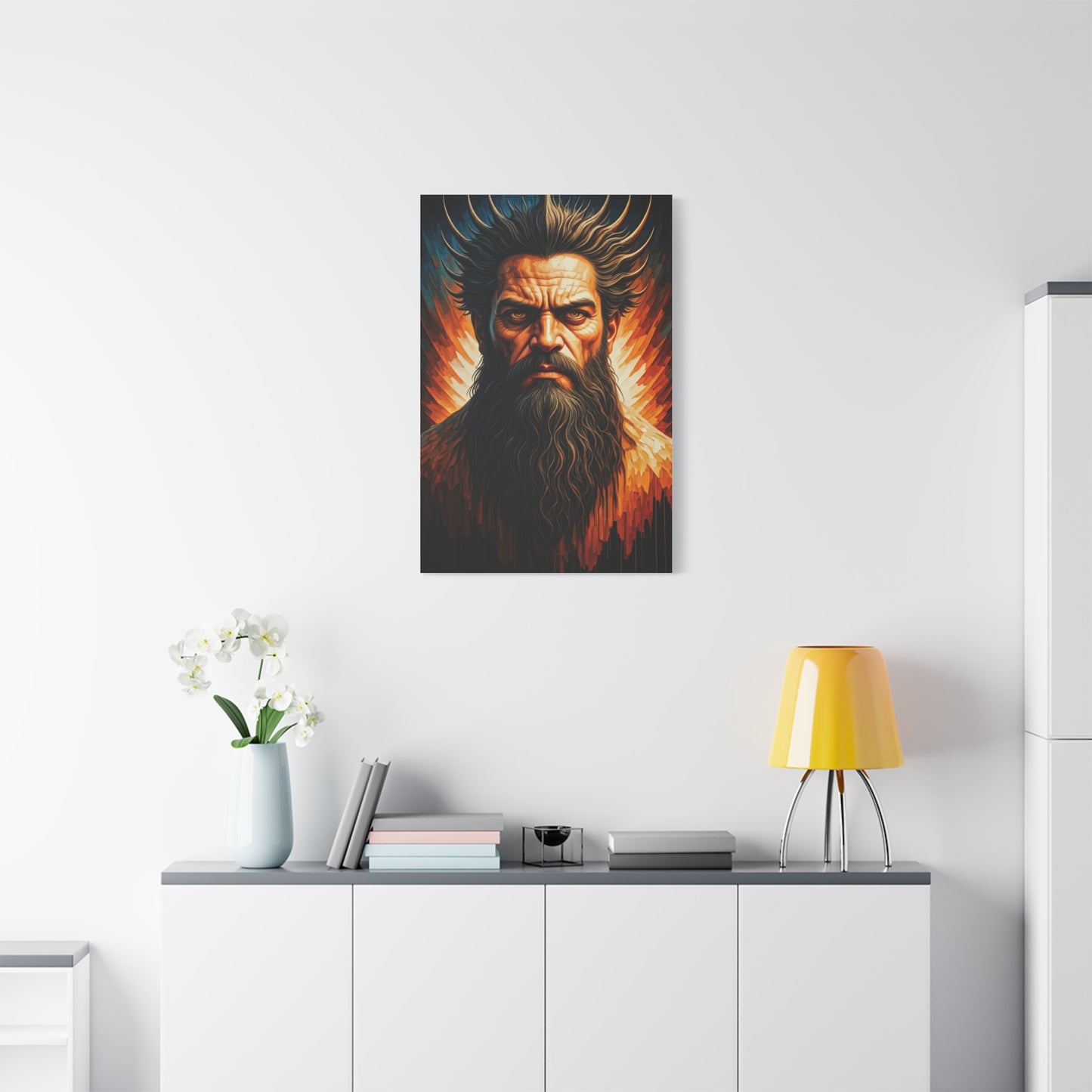 Ember Crown Warrior Portrait Wall Art & Canvas Print