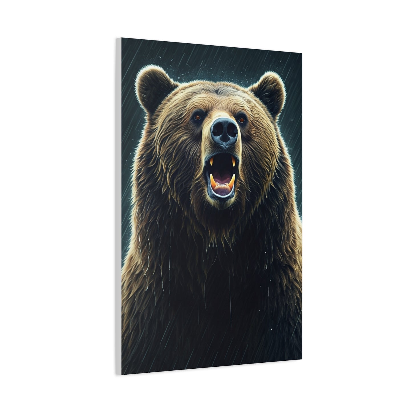 Roaring Brown Bear Portrait Wall Art & Canvas Prints