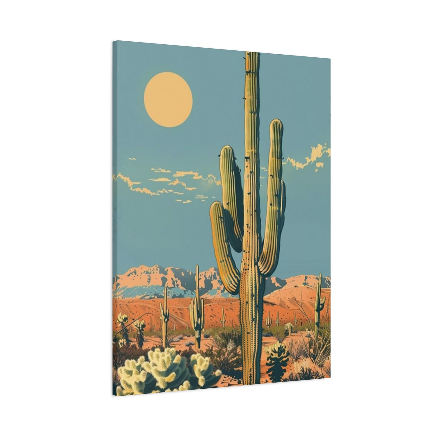 Large Cactus In Desert Wall Art & Canvas Prints