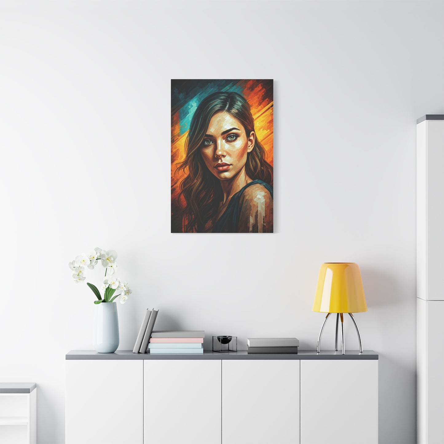 Ember Gaze Feminine Portrait Wall Art & Canvas Print