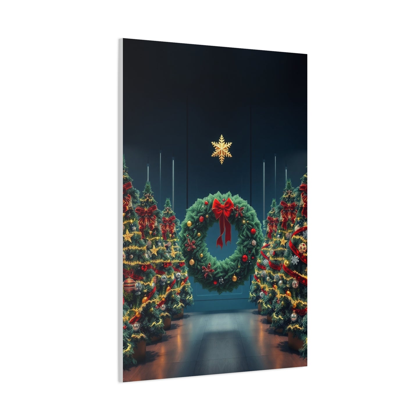 Christmas Trees & Wreath Art Luxury Canvas Wall Art & Canvas Print