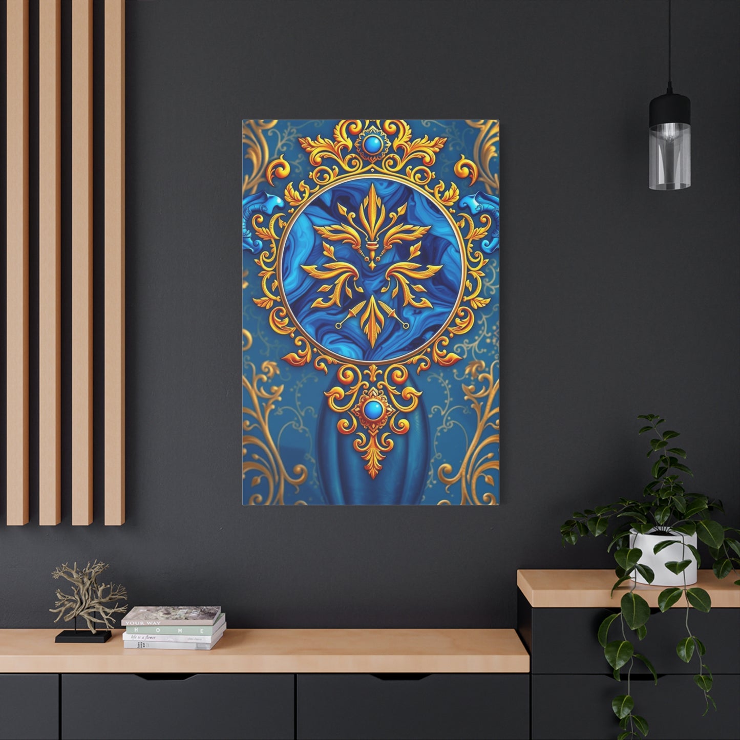 Vision Blue & Gold Art Art Wall Art & Canvas Print