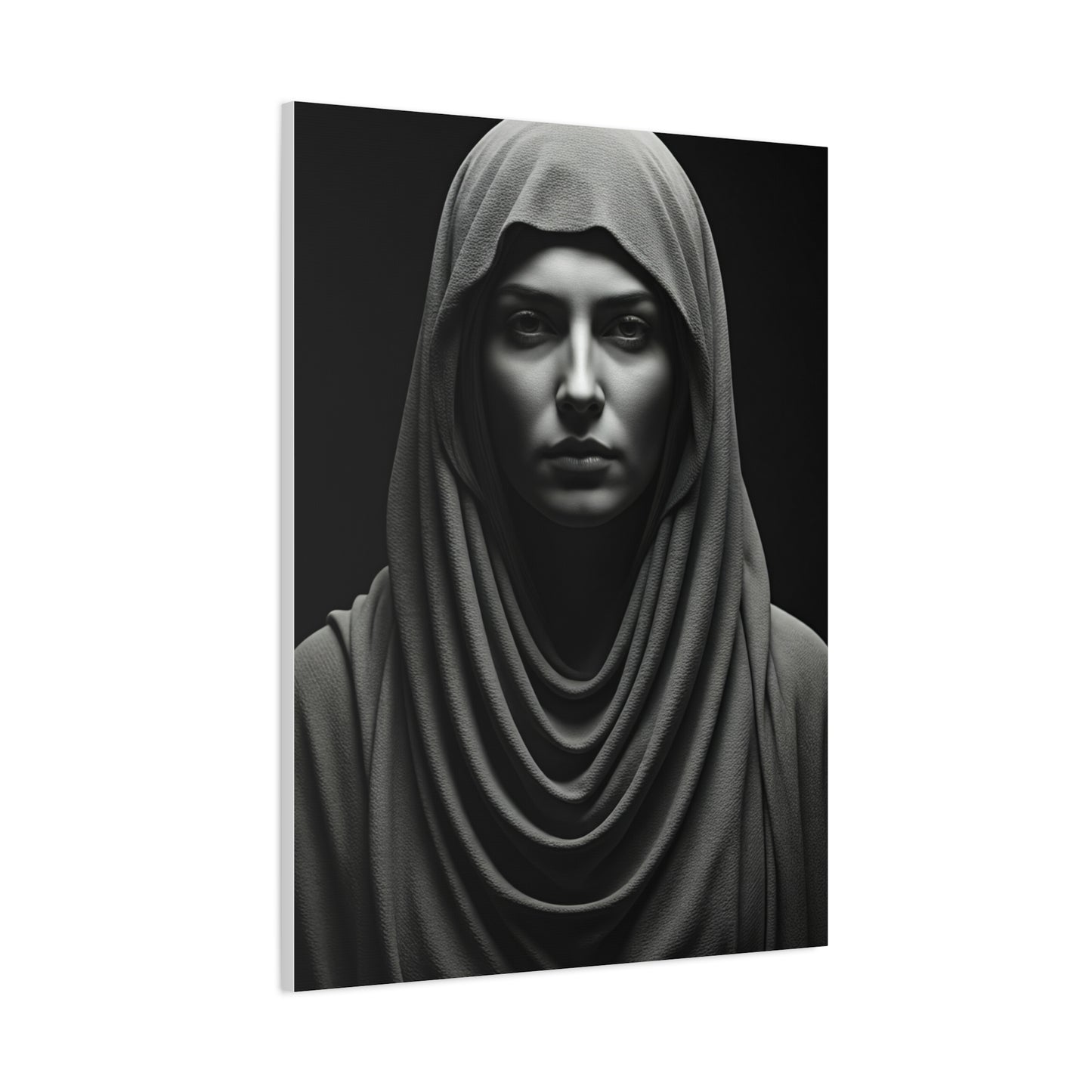 Veiled Serenity Black & White Portrait Wall Art & Canvas Prints