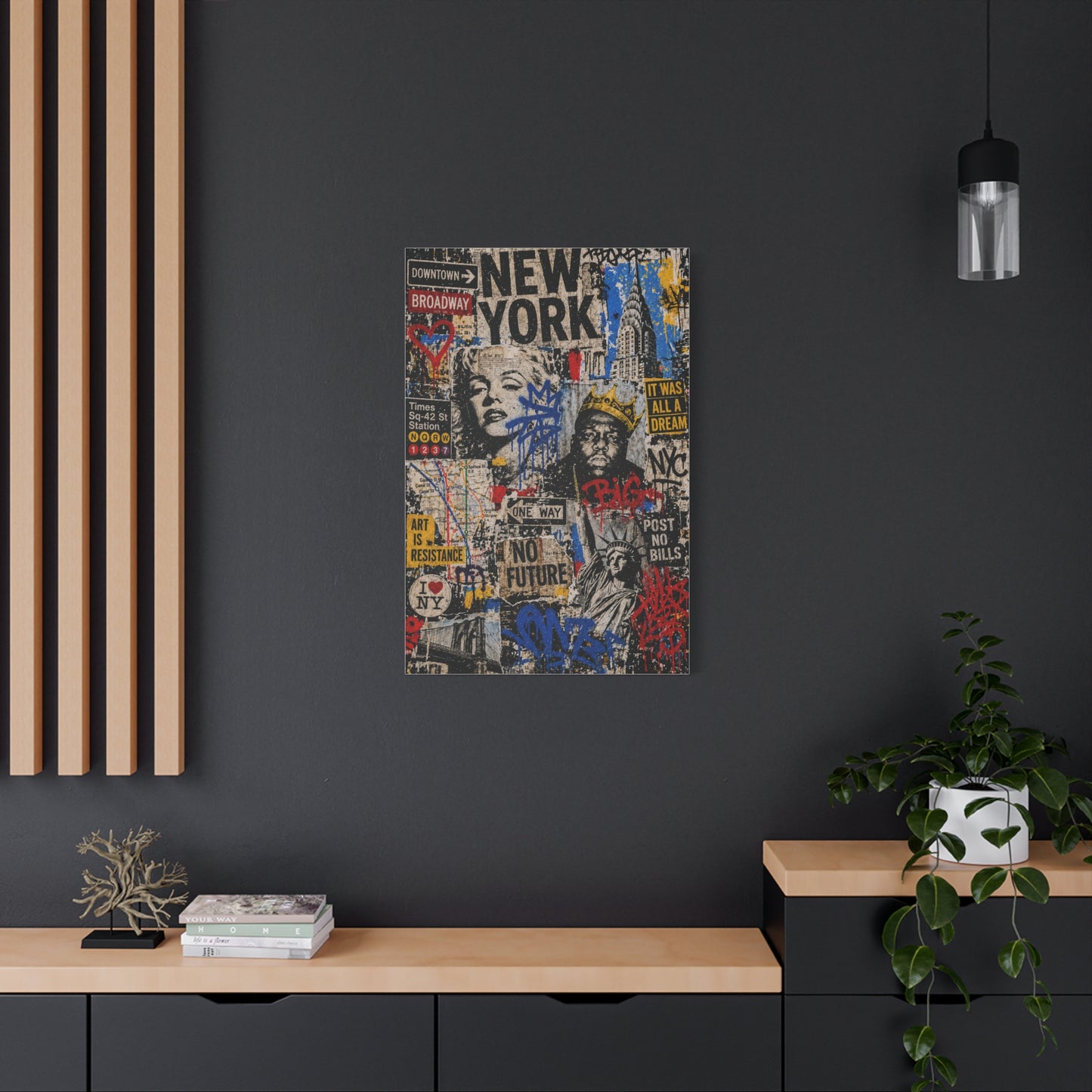 NYC Pop Graffiti Collage Statement Wall Art & Canvas Print