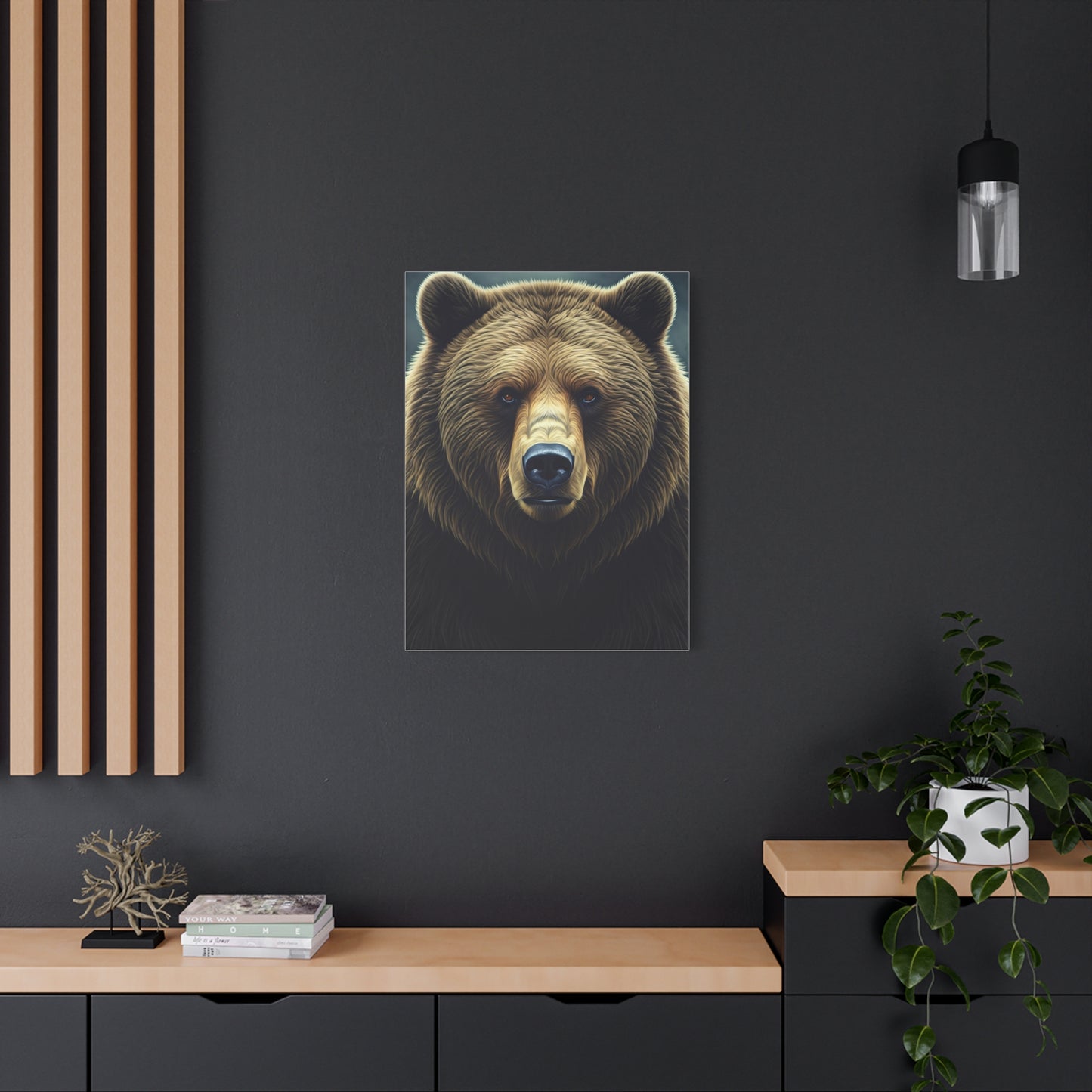 Vibrant Artistic Grizzly Portrait Wall Art & Canvas Prints