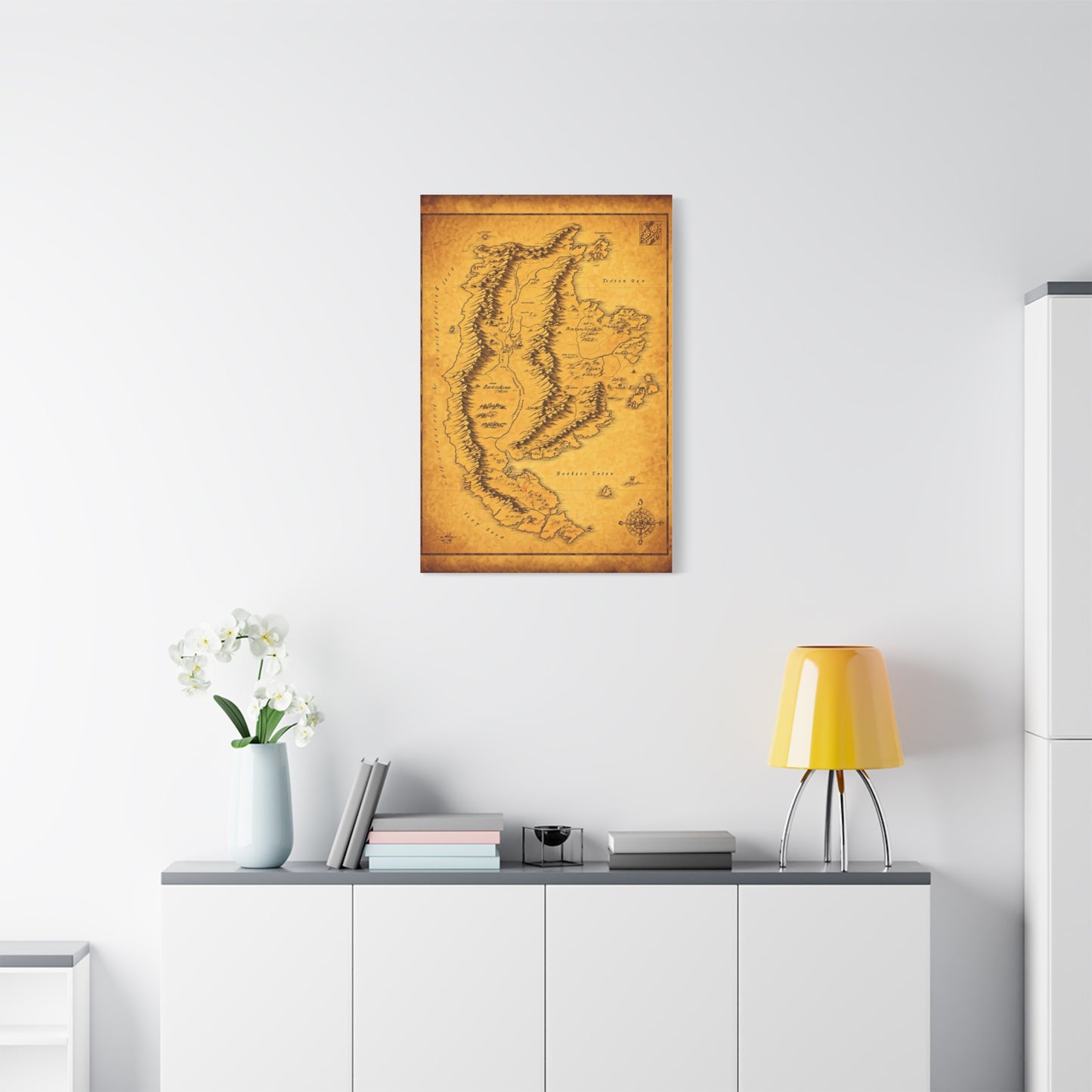 Desert Horizon World Map Adventure Wall Art & Canvas Prints