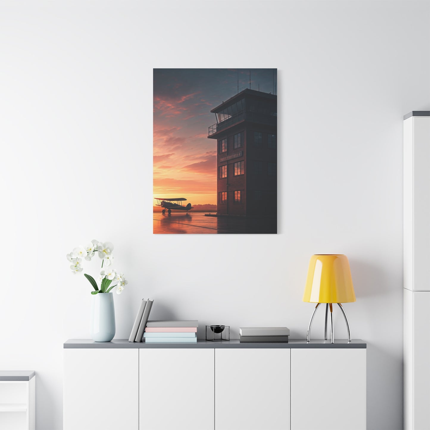 Sunset Airfield Tower Escape Wall Art & Canvas Prints