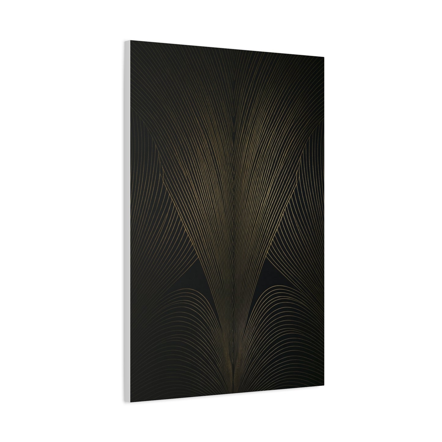 Black and Gold Deco Wave Pattern Wall Art & Canvas Prints