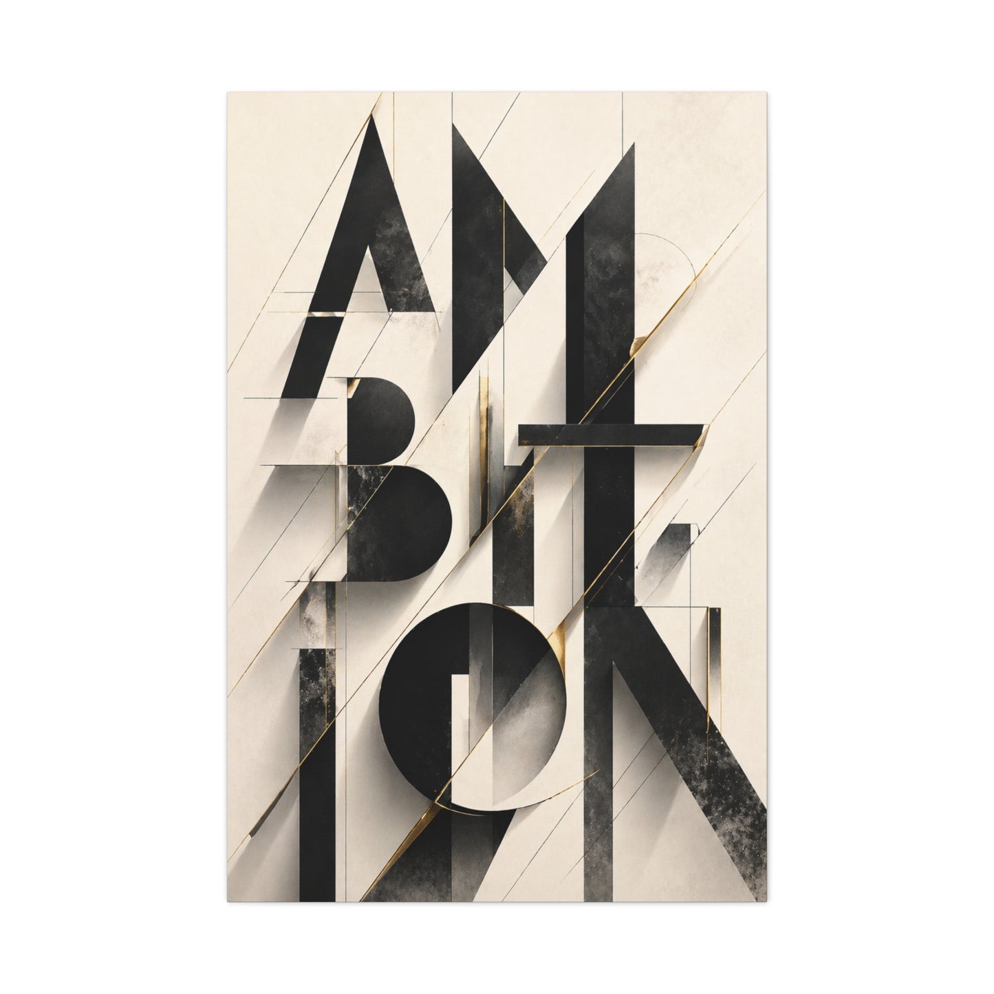 Abstract Ambition Typography Composition Wall Art & Canvas Print