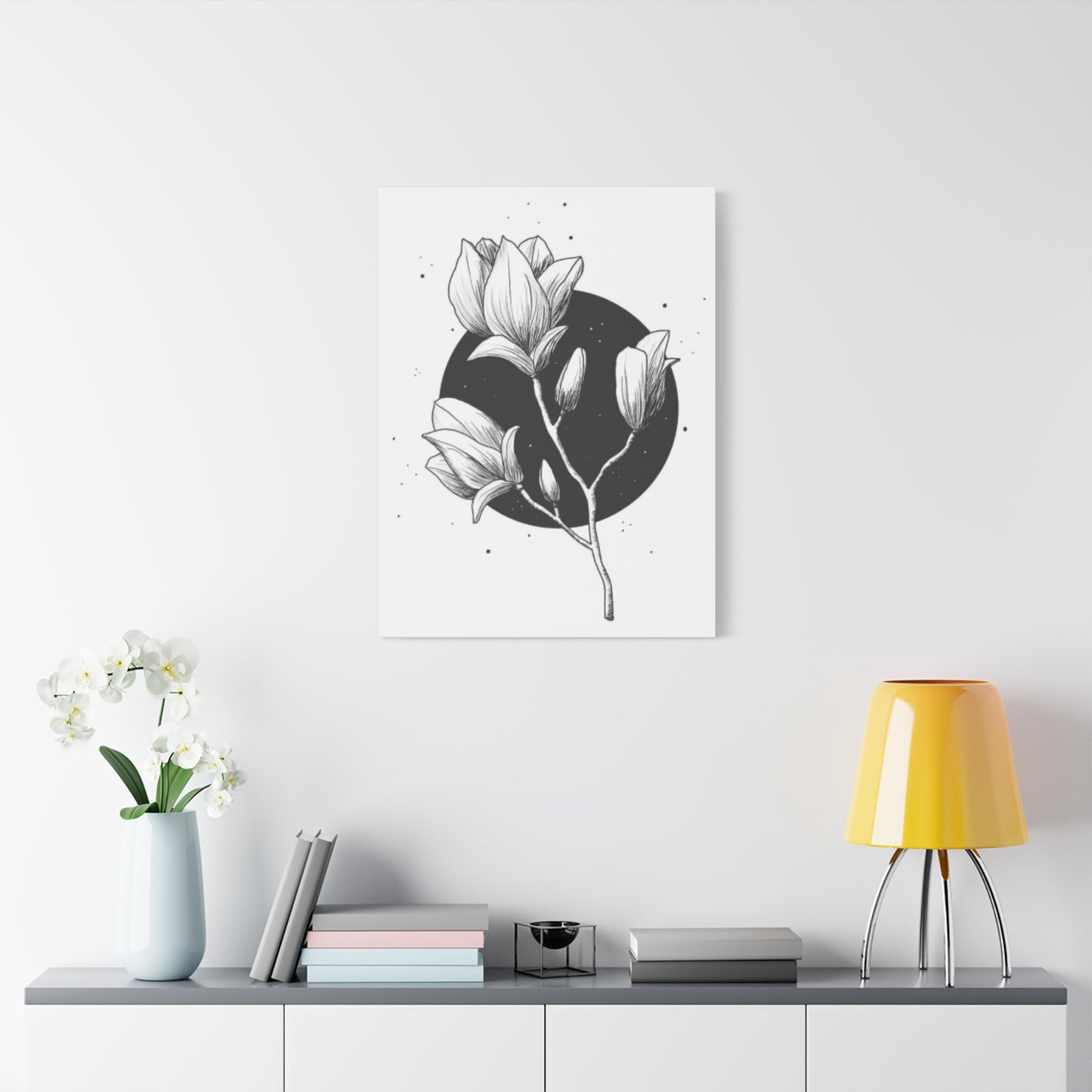 Beautiful Monochrome Magnolia Flower Plant Wall Art & Canvas Prints