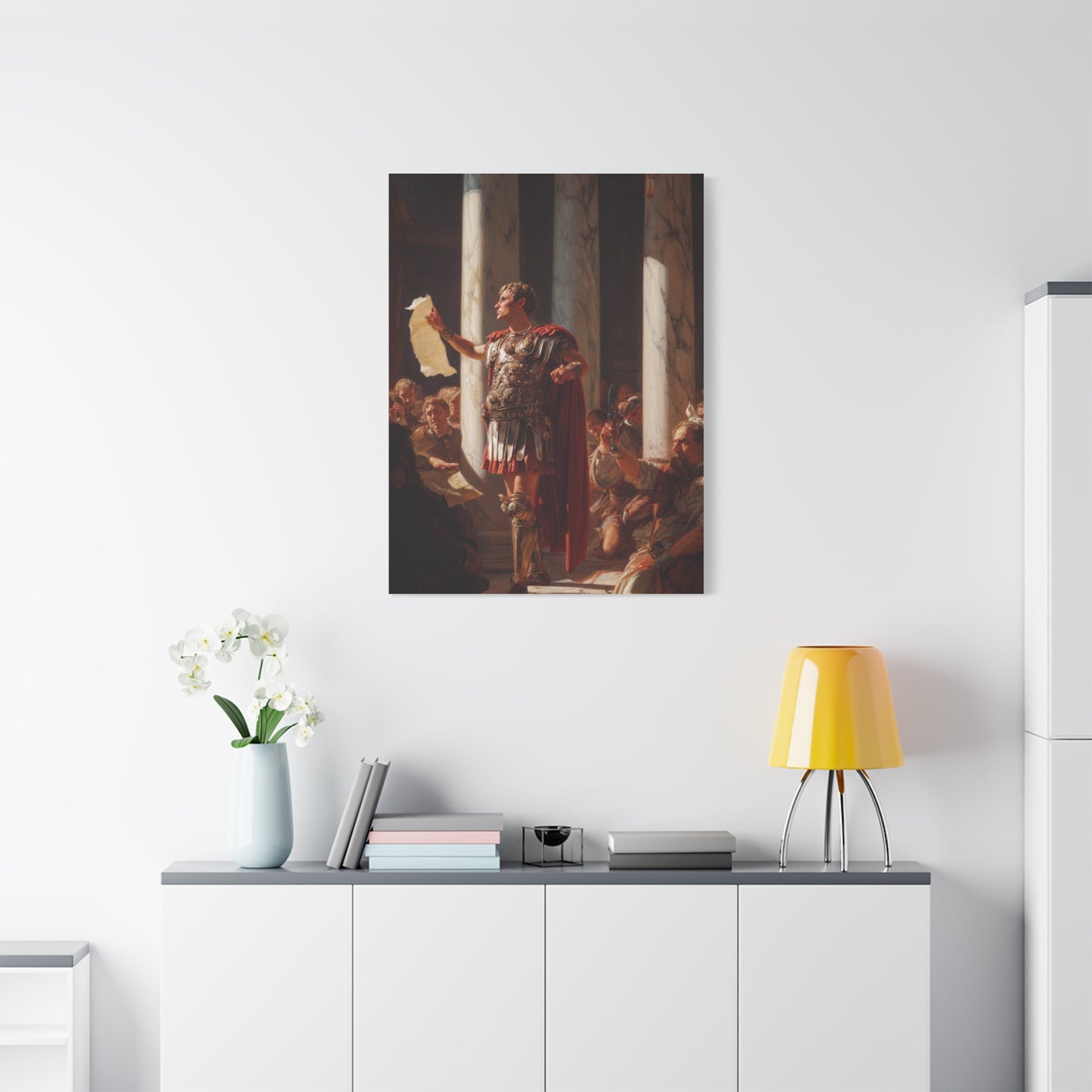 Julius Caesar Proclaiming Authority In The Roman Senate Wall Art & Canvas Print