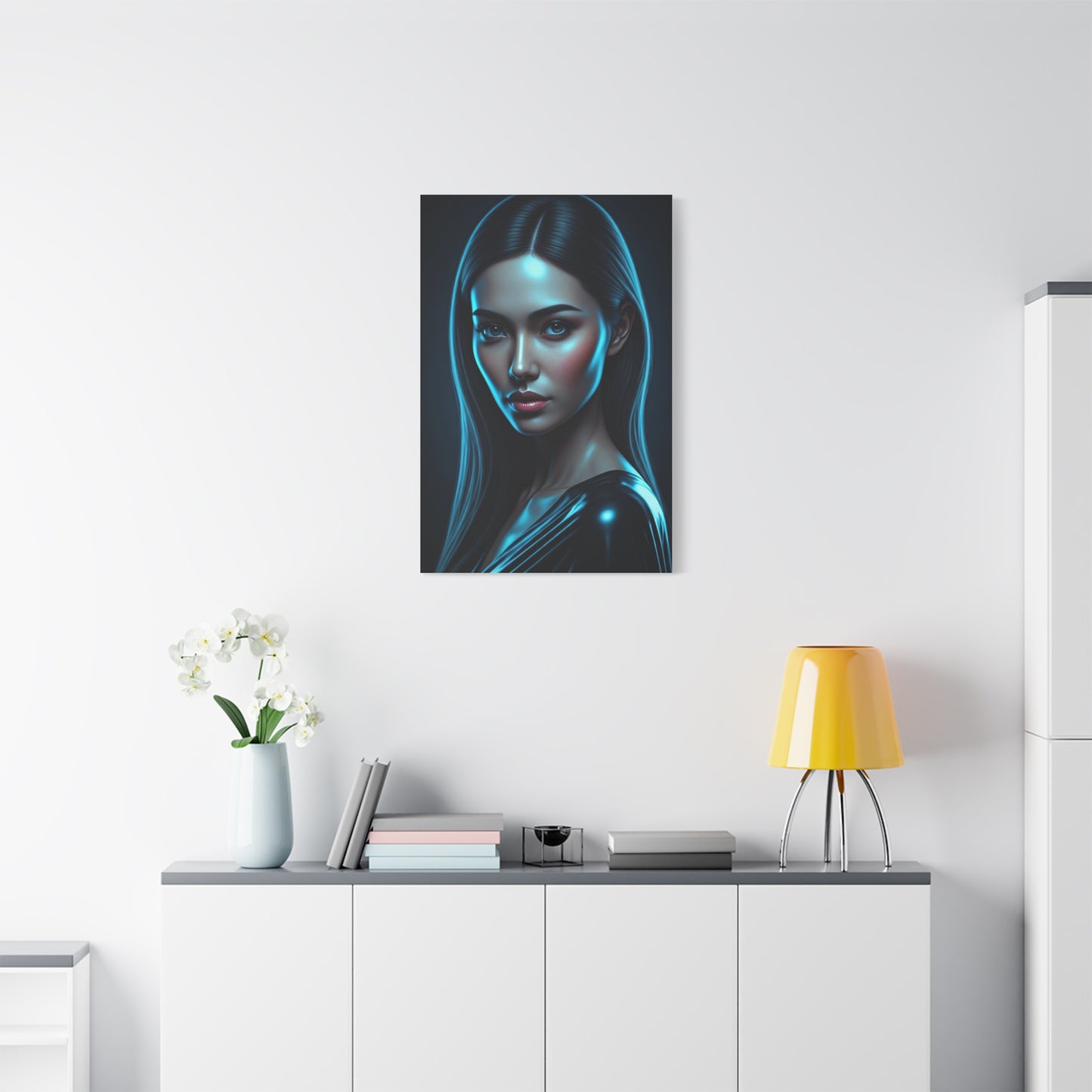 Midnight Blue Gaze Portrait Wall Art & Canvas Prints