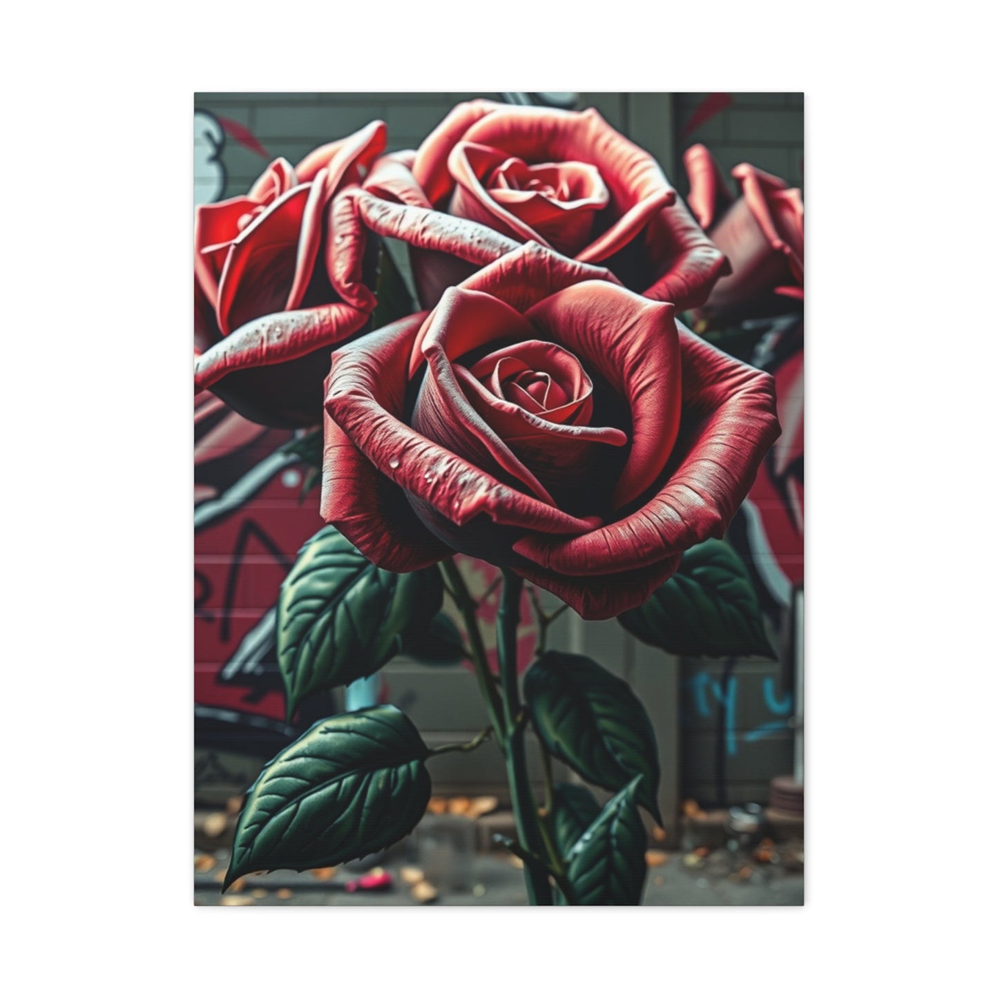 Renaissance Bloom Graffiti Wall Art & Canvas Print