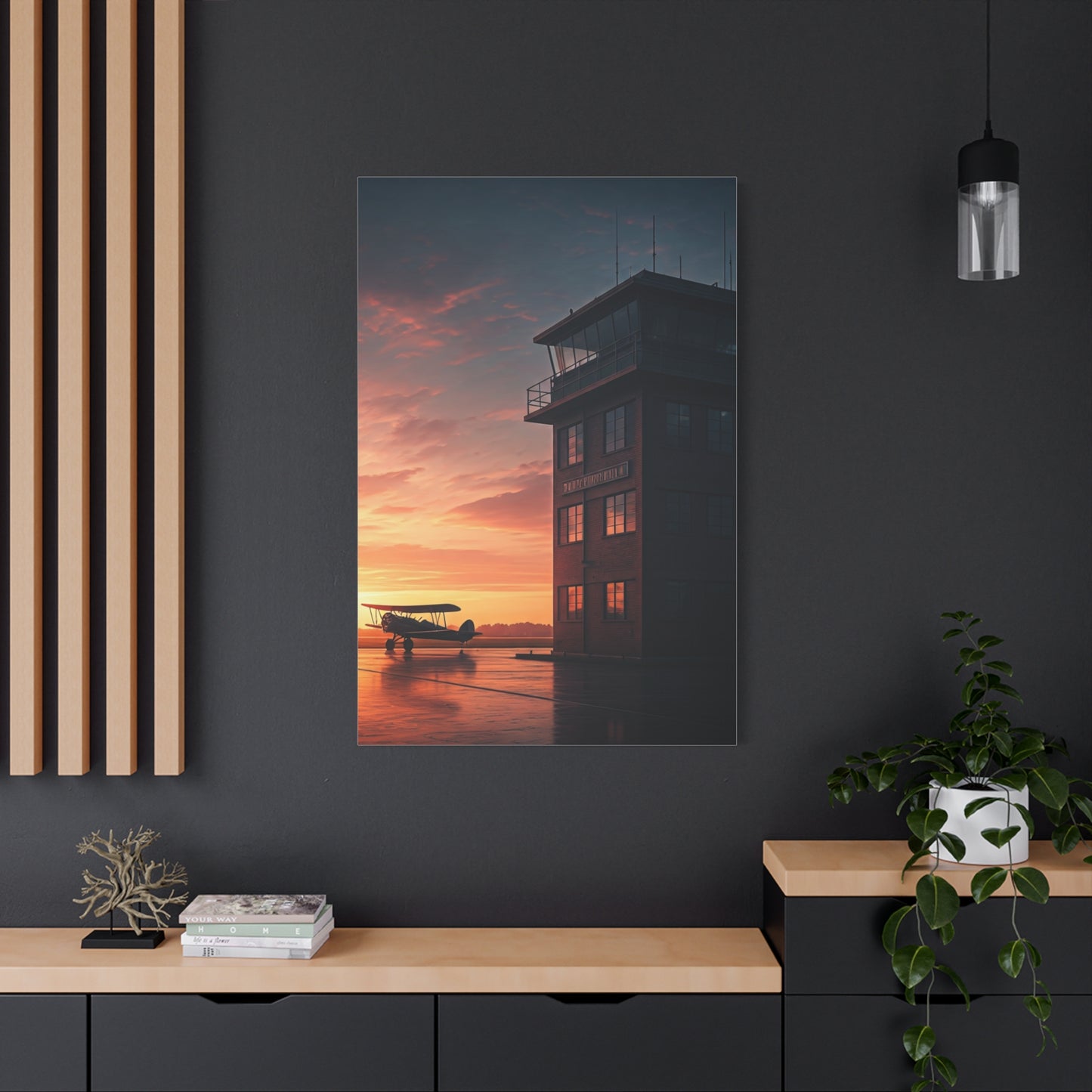 Sunset Airfield Tower Escape Wall Art & Canvas Prints