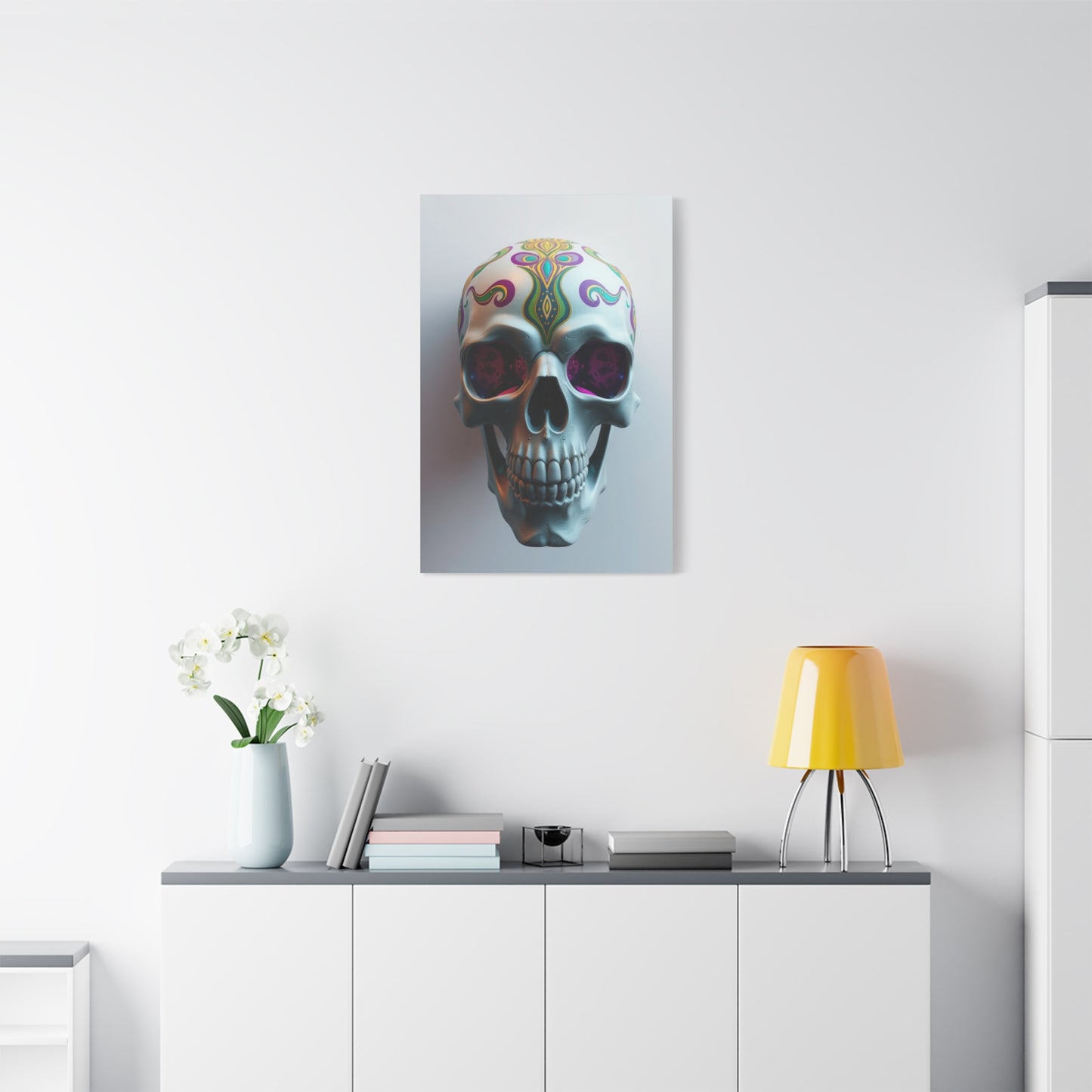 3D Trippy Skull Art By Ali Gulec Art Artisan Canvas Wall Art & Canvas Print