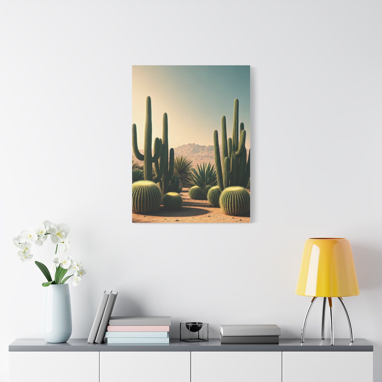 Desert Cactus Path Landscape Wall Art & Canvas Prints