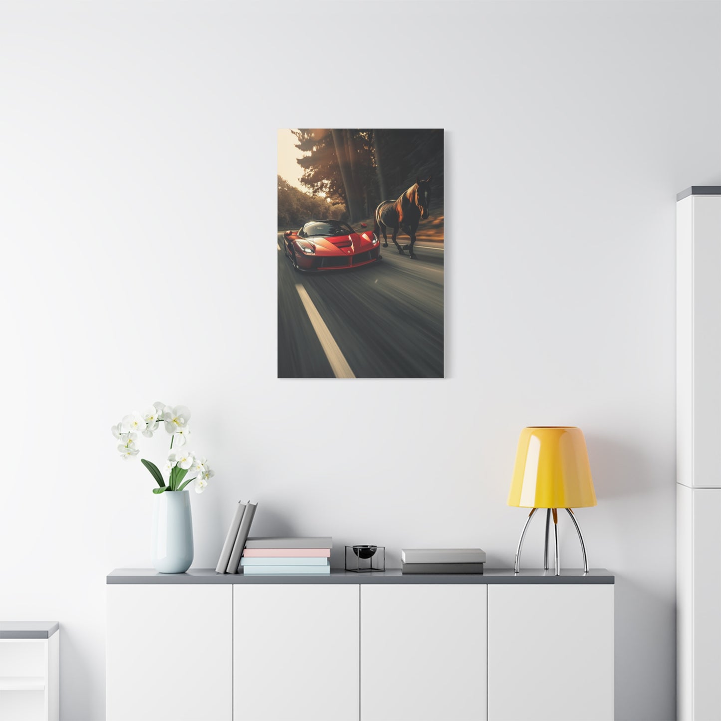 LaFerrari & Stallion Motion Power Wall Art & Canvas Print