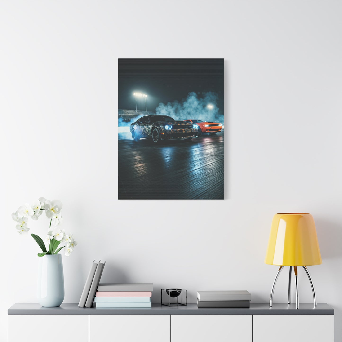 Demon 170 Smoke Assault – Twin Challenger Drag Duel Wall Art & Canvas Prints