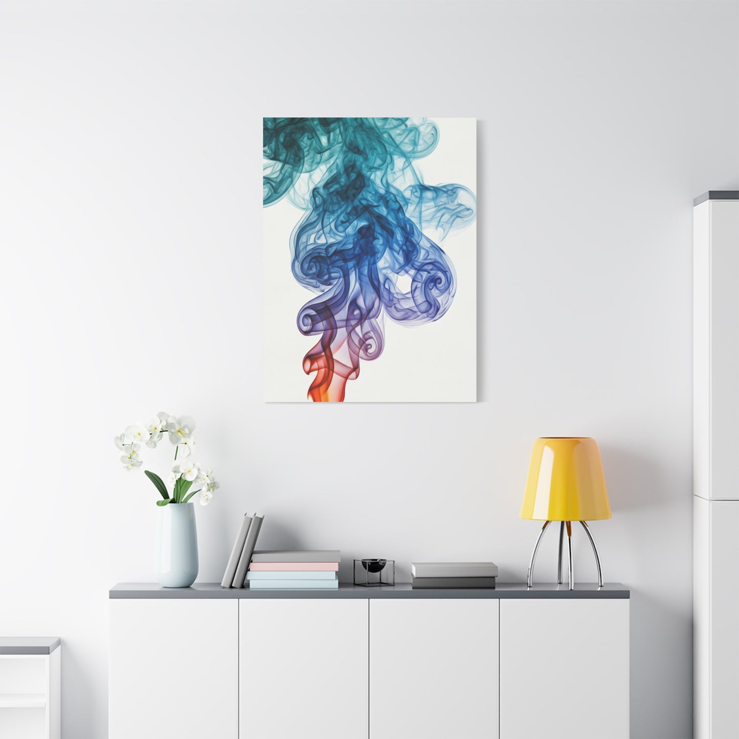 Blue and Amber Smoke Abstract Wall Art & Canvas Prints
