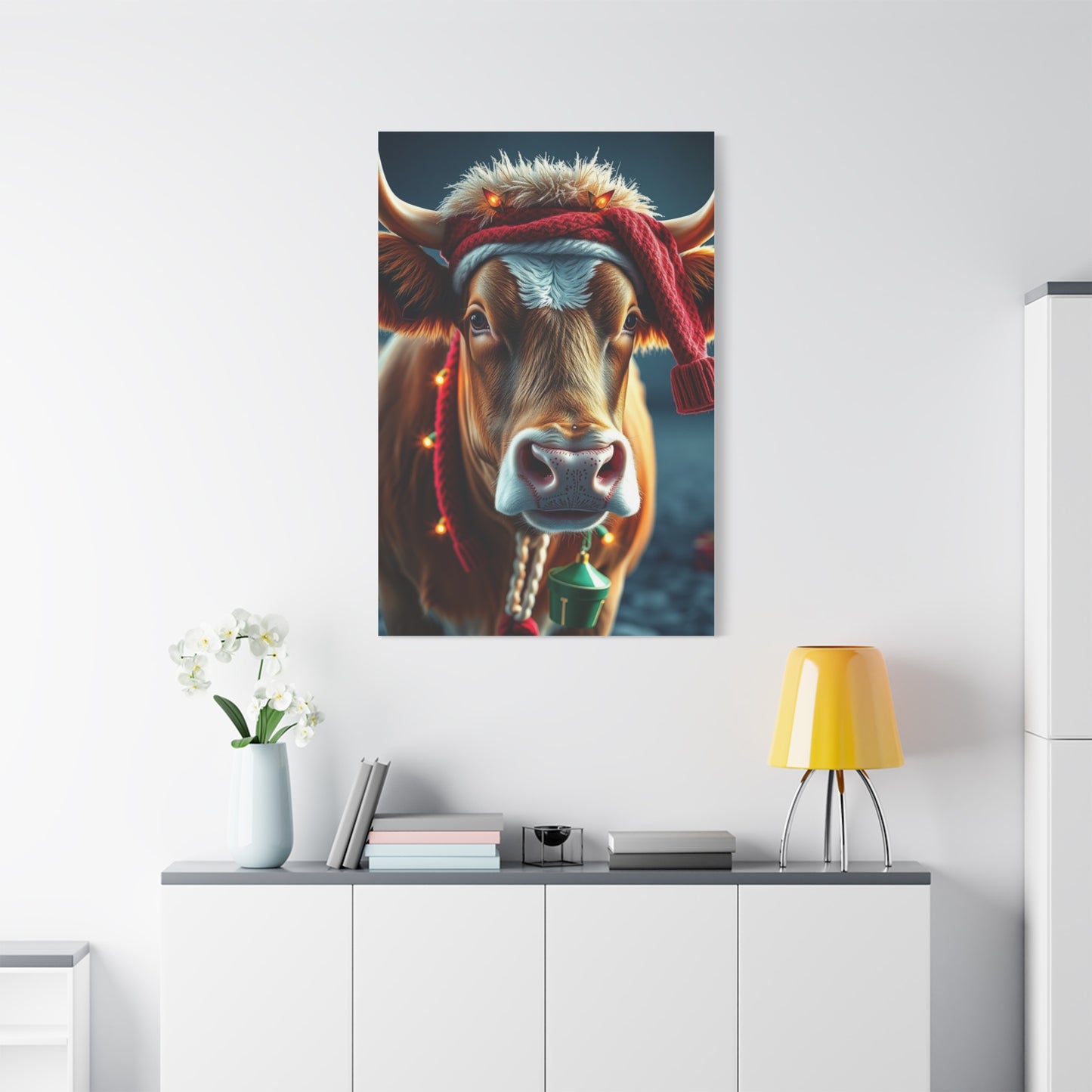 Christmas Cow Art Supreme Gallery Wall Art & Canvas Print