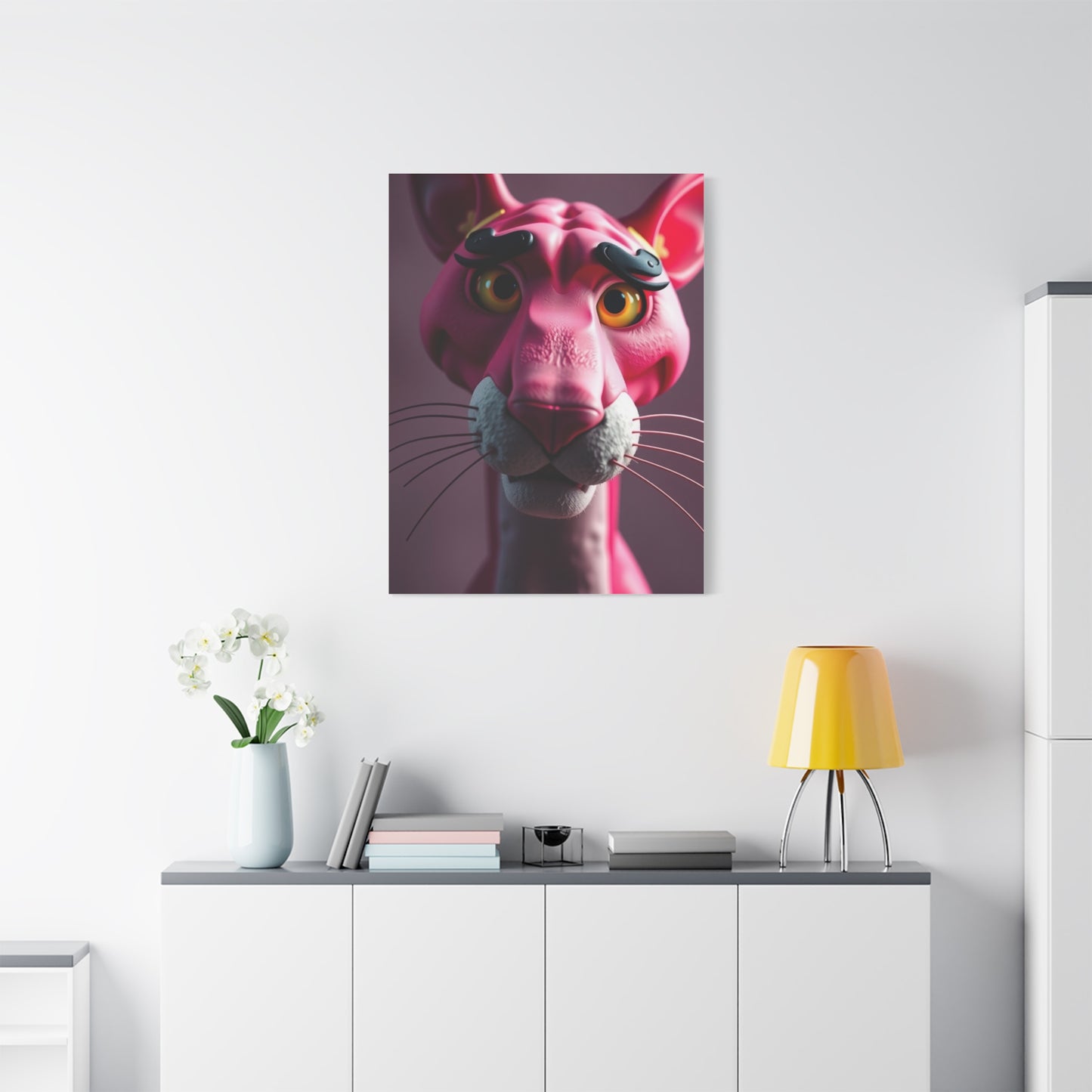 Rosé Panther Elegance Canvas Wall Art & Canvas Print
