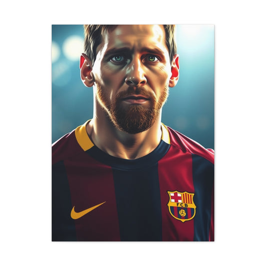 Messi: The Illustrated Icon Canvas Wall Art & Canvas Print