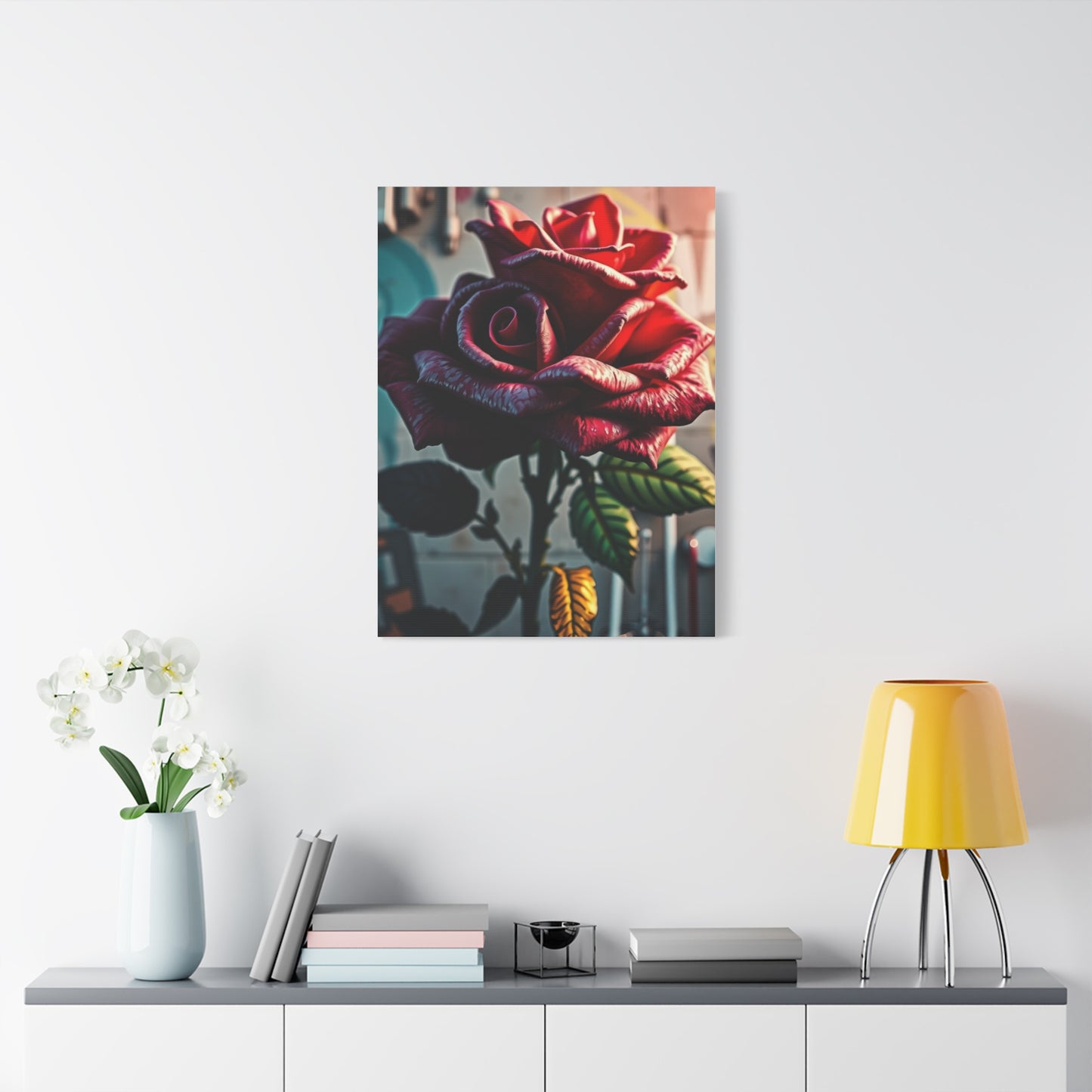 Regal Petals Street Canvas Wall Art & Canvas Print