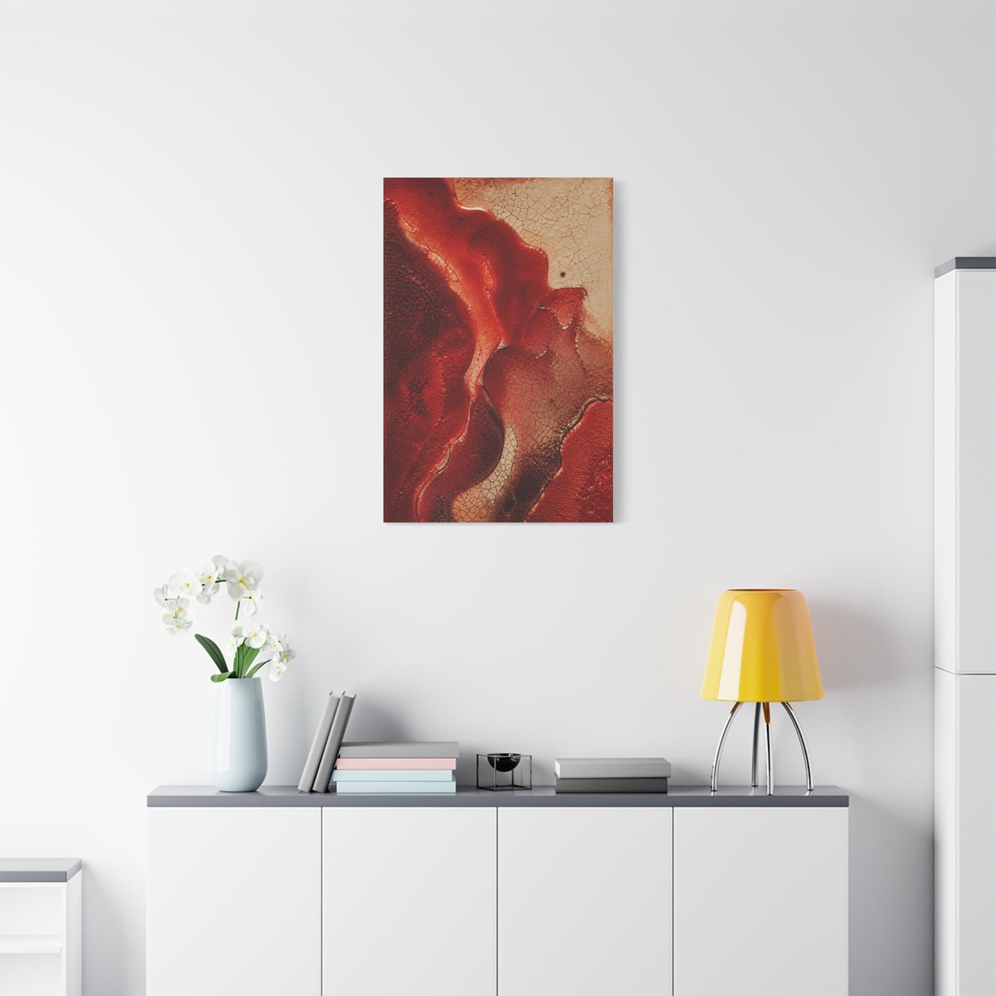 Red Ceramic Glaze Texture Wall Art & Canvas Print