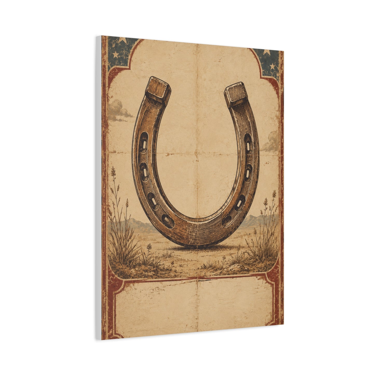 Rustic Horseshoe Frontier Poster Wall Art & Canvas Print