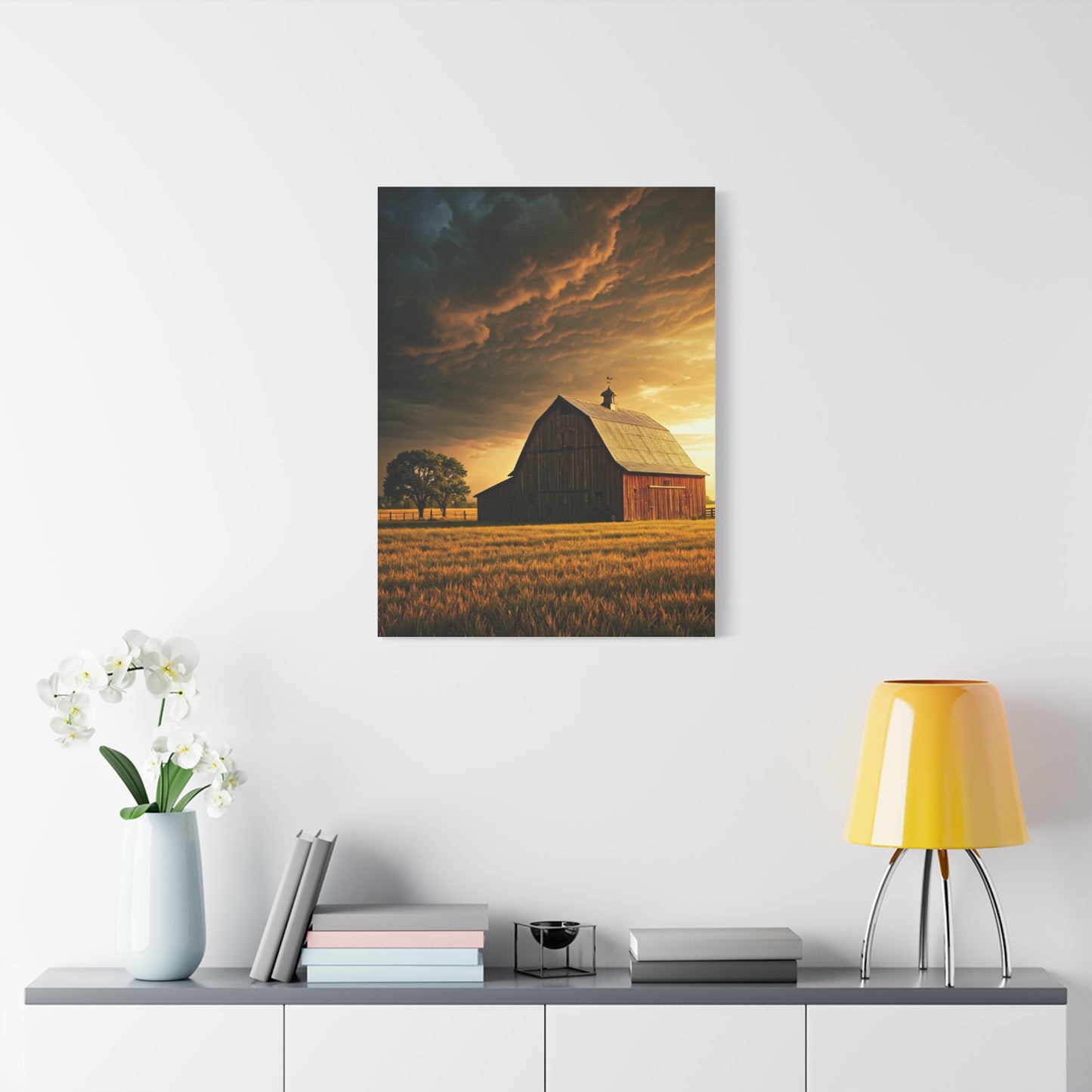 Sunset Prairie Barn Wall Art & Canvas Prints