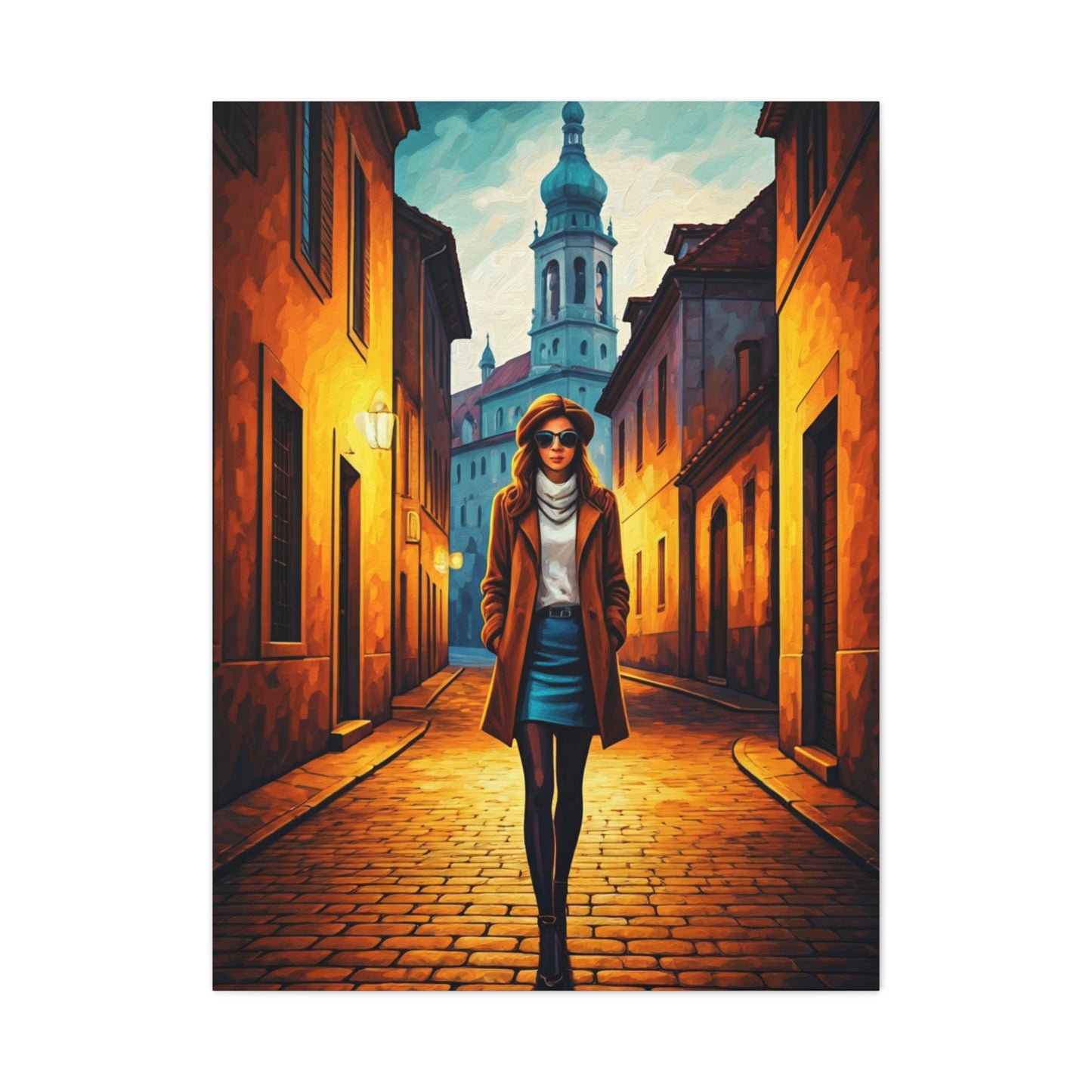 Twilight Alley Stroll Wall Art & Canvas Print