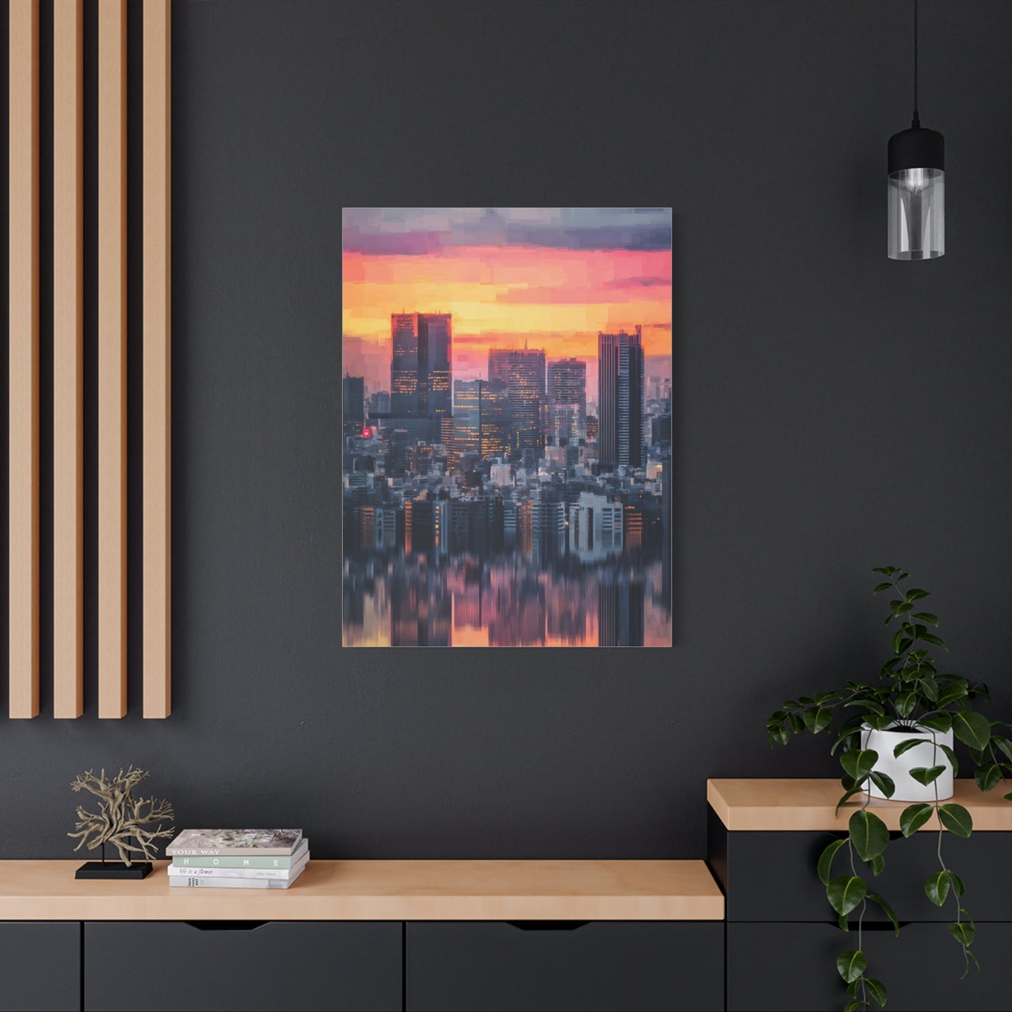 Tokyo Skyline Twilight Reflection Wall Art & Canvas Print