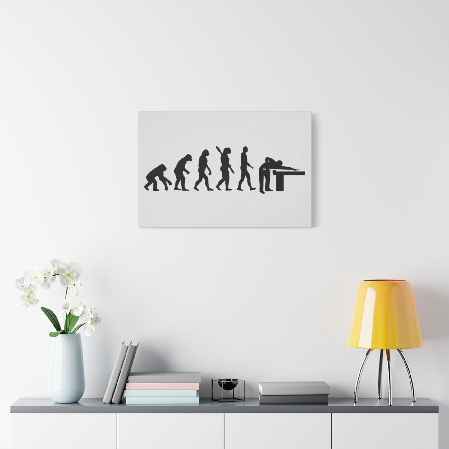 Evolution to Playing Pool Wall Art & Canvas Prints
