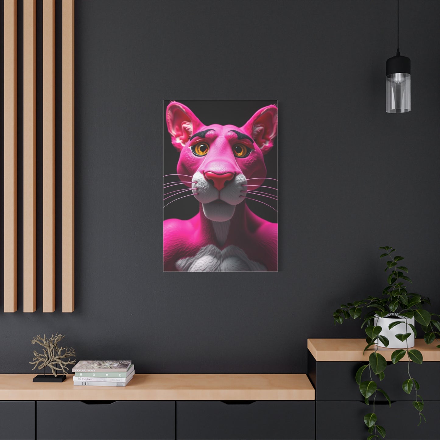 Blush Feline Masterpiece Wall Art & Canvas Print
