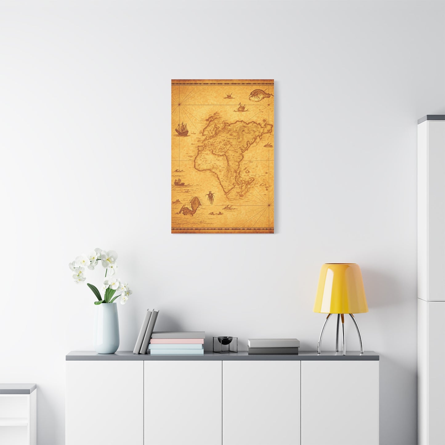 Sepia Explorer’s World Map Poster Wall Art & Canvas Prints