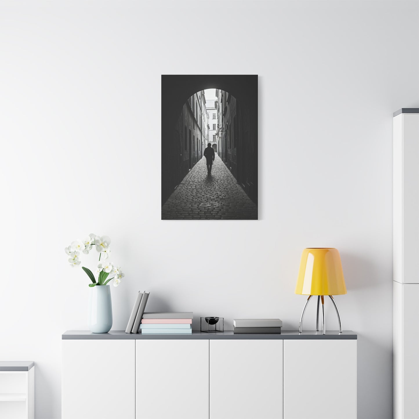 Solitary Alley Silhouette Wall Art & Canvas Prints